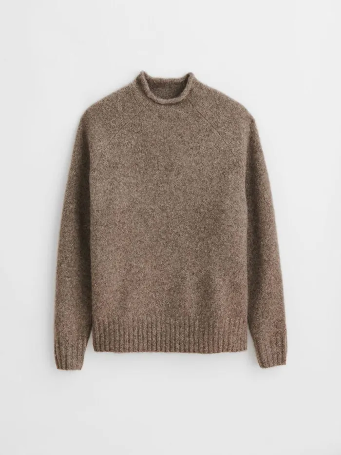 Alex Mill Alex Rollneck Sweater In Alpaca Chestnut Men Sweaters Sweatshirts