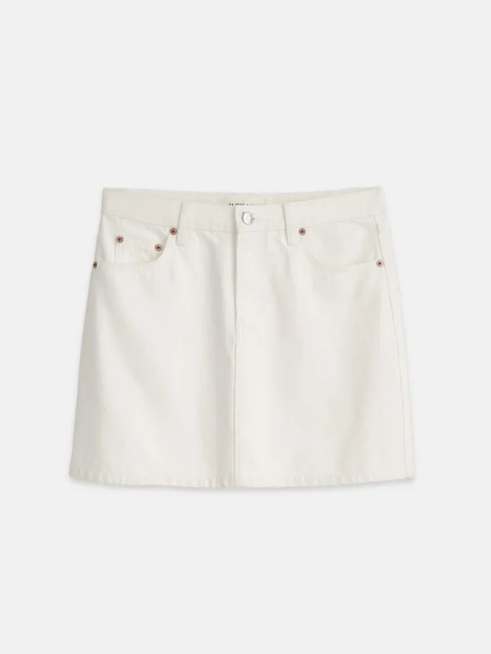 Alex Mill Andie Mini Skirt In White Denim White Women Denim