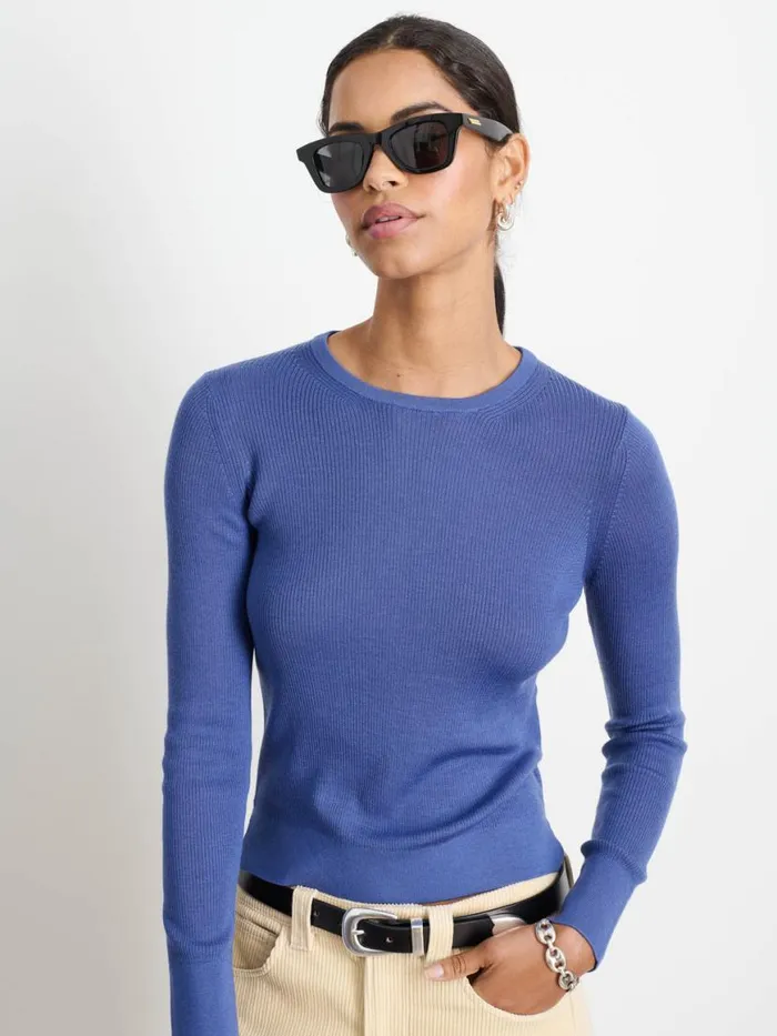 Alex Mill Ava Sweater Tee Mystic Blue Women Sweaters Alex Mill Ava Sweater Tee Mystic Blue Women Sweaters