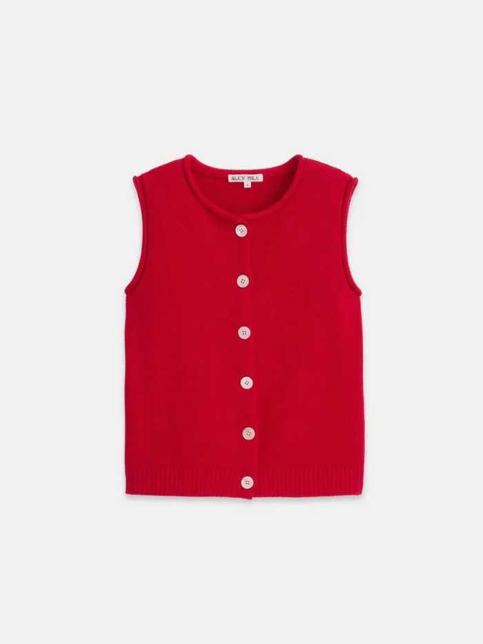 Alex Mill Bridget Vest In Cotton Tomato Women Sweaters