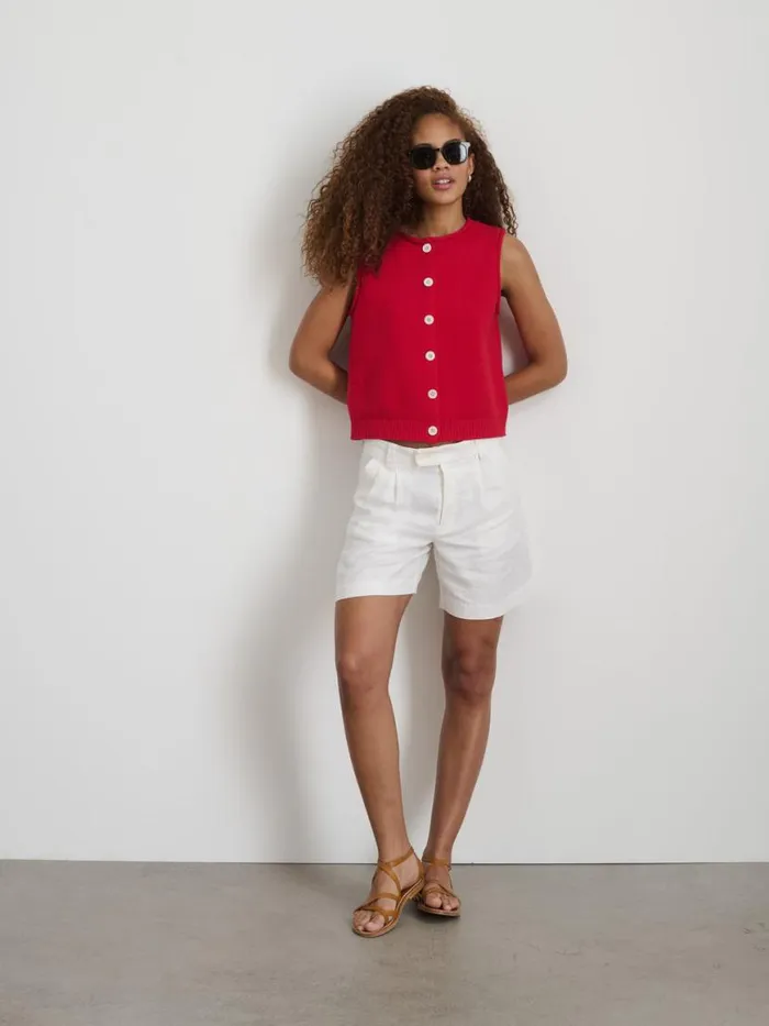 Alex Mill Bridget Vest In Cotton Tomato Women Sweaters