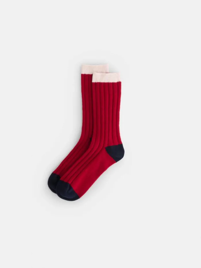 Alex Mill Cashmere Socks Rednavyivory Men Accessories