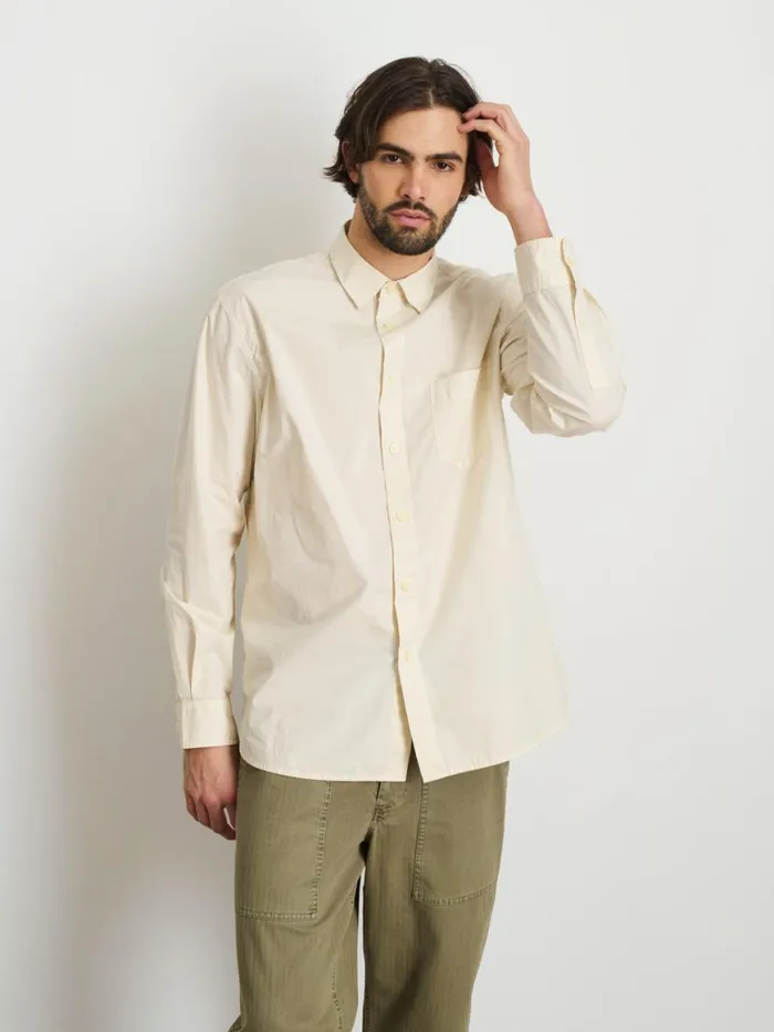 Alex Mill Easy Shirt In Cotton Poplin Stone Men Shirts