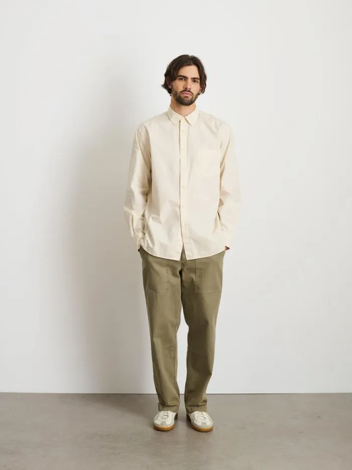 Alex Mill Easy Shirt In Cotton Poplin Stone Men Shirts