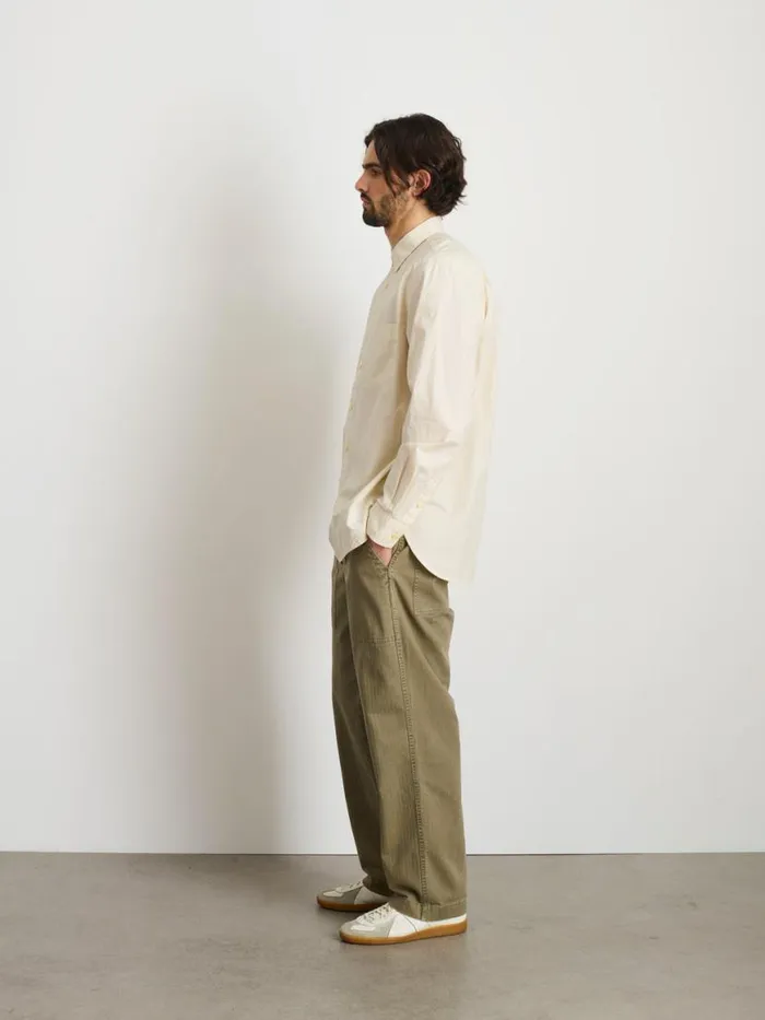 Alex Mill Easy Shirt In Cotton Poplin Stone Men Shirts