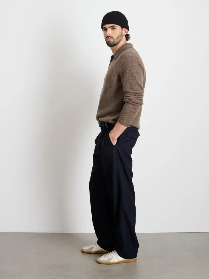 Alex Mill Jacob Polo Sweater In Cashmere Heather Walnut Men Sweaters Sweatshirts