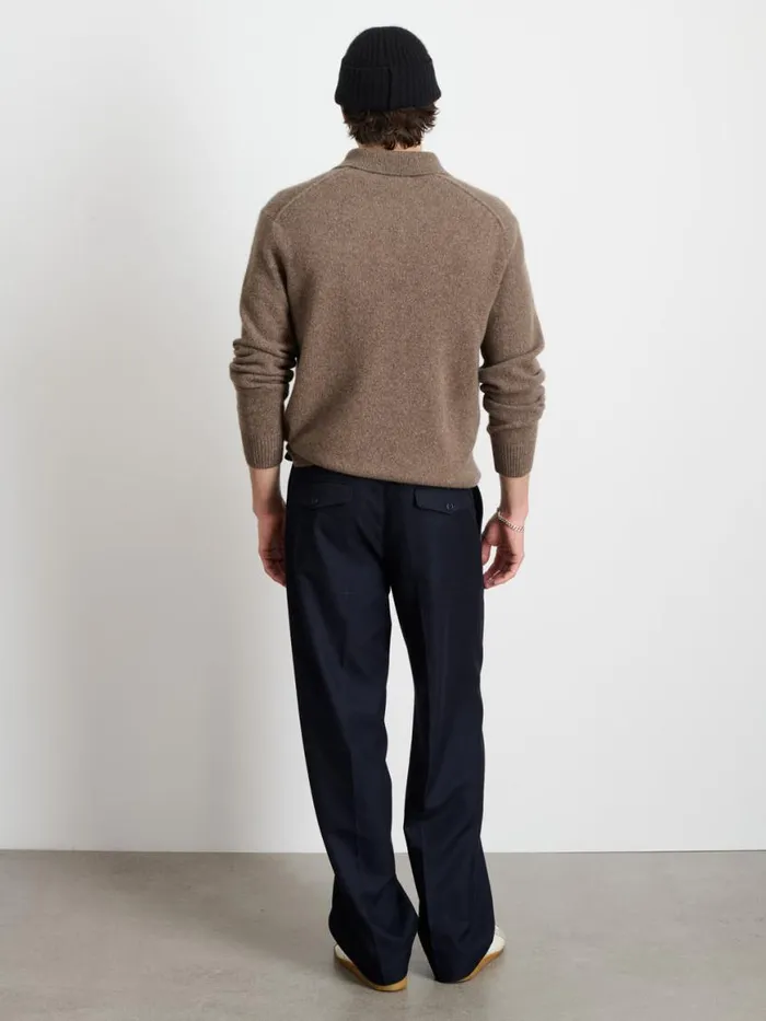 Alex Mill Jacob Polo Sweater In Cashmere Heather Walnut Men Sweaters Sweatshirts