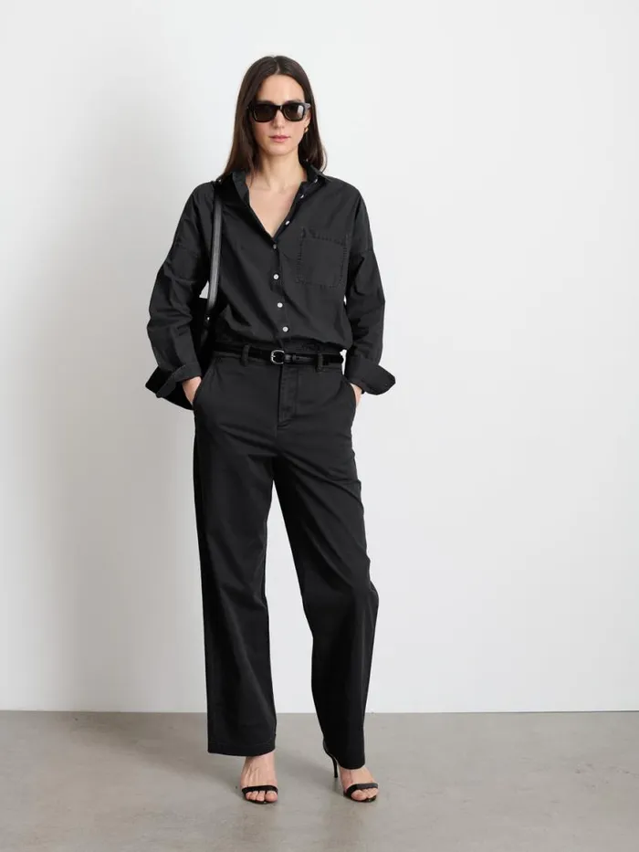 Alex Mill Jo Shirt In Cotton Poplin Rich Black Women Shirts Tops
