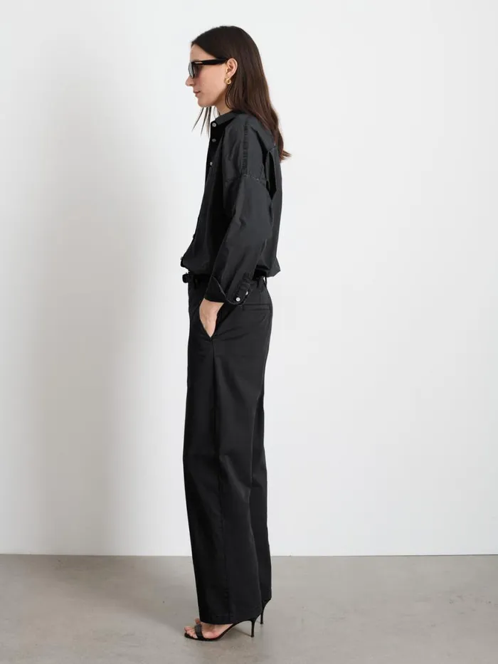 Alex Mill Jo Shirt In Cotton Poplin Rich Black Women Shirts Tops