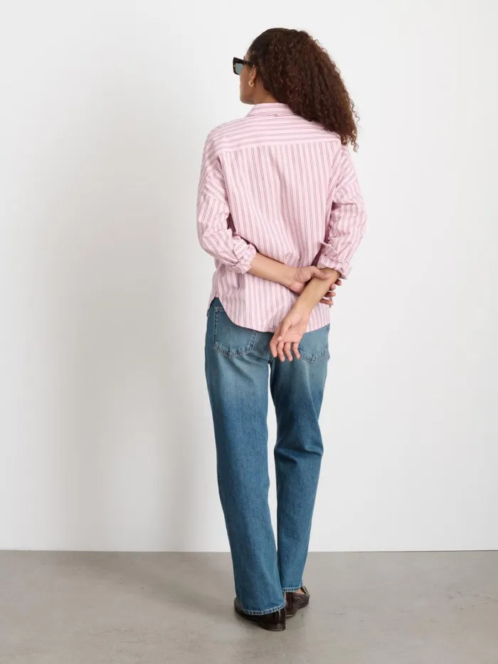 Alex Mill Jo Shirt In Striped Paper Poplin Pink Stripe Women Shirts Tops