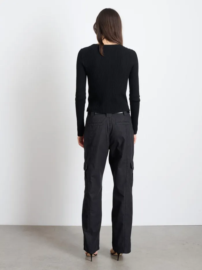 Alex Mill Kristin Ribbed Cardigan Black Women Sweaters