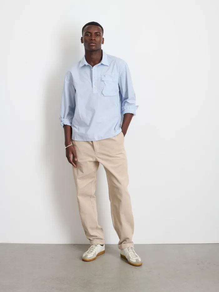 Alex Mill Leo Popover In Paper Cotton Calm Blue Men Shirts