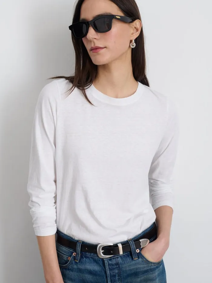 Alex Mill LongSleeve Prospect Tee White Women Tees Tanks