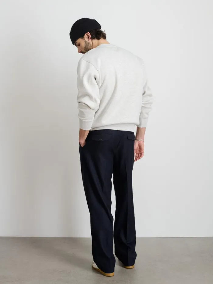 Alex Mill Marlon Sweatshirt In Cotton Fleece Light Heather Grey Men Sweaters Sweatshirts