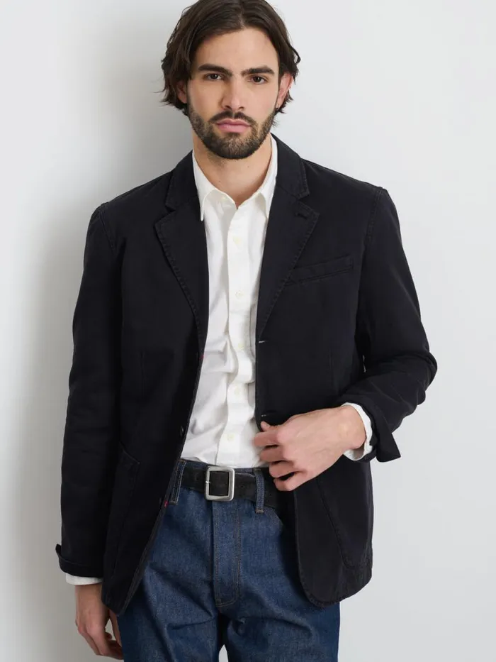 Alex Mill Mill Blazer In Vintage Wash Chino Washed Black Men Suiting Blazers