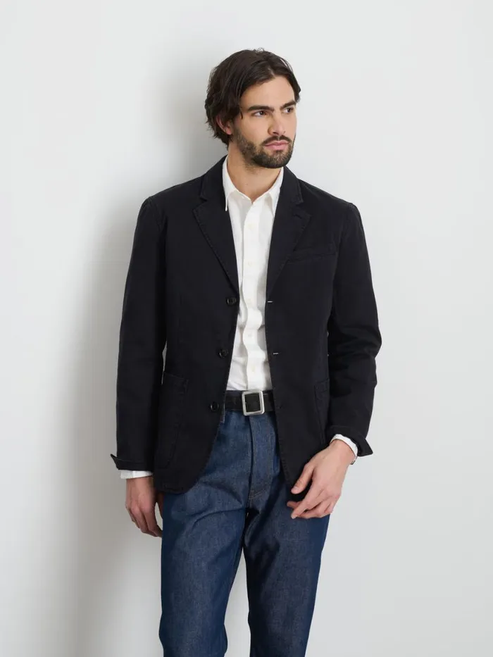 Alex Mill Mill Blazer In Vintage Wash Chino Washed Black Men Suiting Blazers