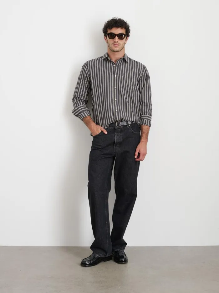 Alex Mill Mill Shirt In Halo Stripe Blackivory Men Shirts
