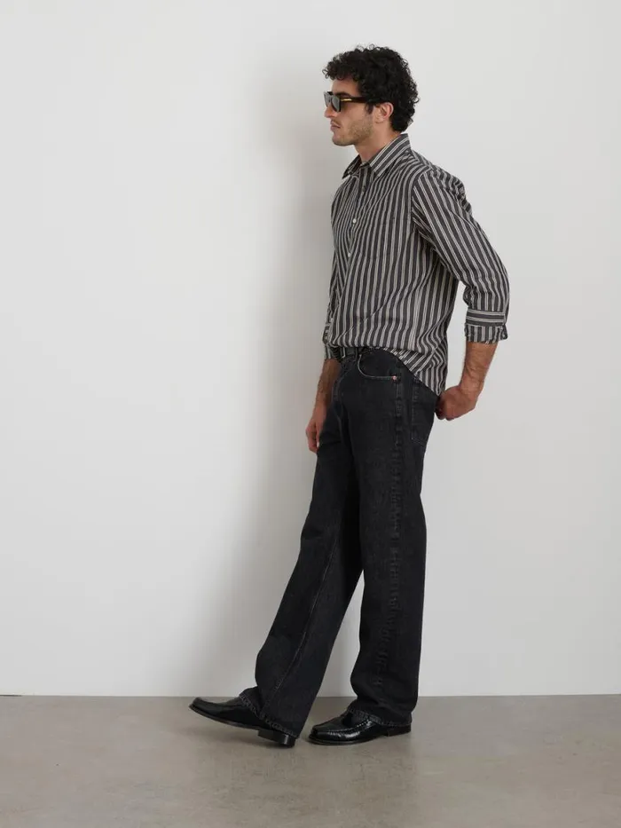 Alex Mill Mill Shirt In Halo Stripe Blackivory Men Shirts