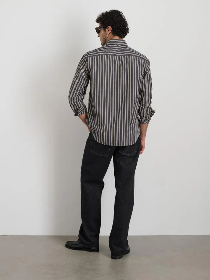 Alex Mill Mill Shirt In Halo Stripe Blackivory Men Shirts