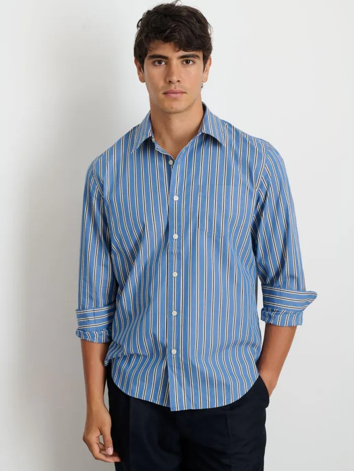 Alex Mill Mill Shirt In Halo Stripe Blueivory Men Shirts