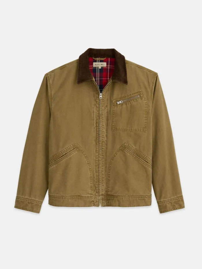 Alex Mill Miller Zip Jacket In Canvas Khaki Men Jackets Coats
