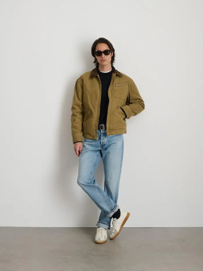 Alex Mill Miller Zip Jacket In Canvas Khaki Men Jackets Coats