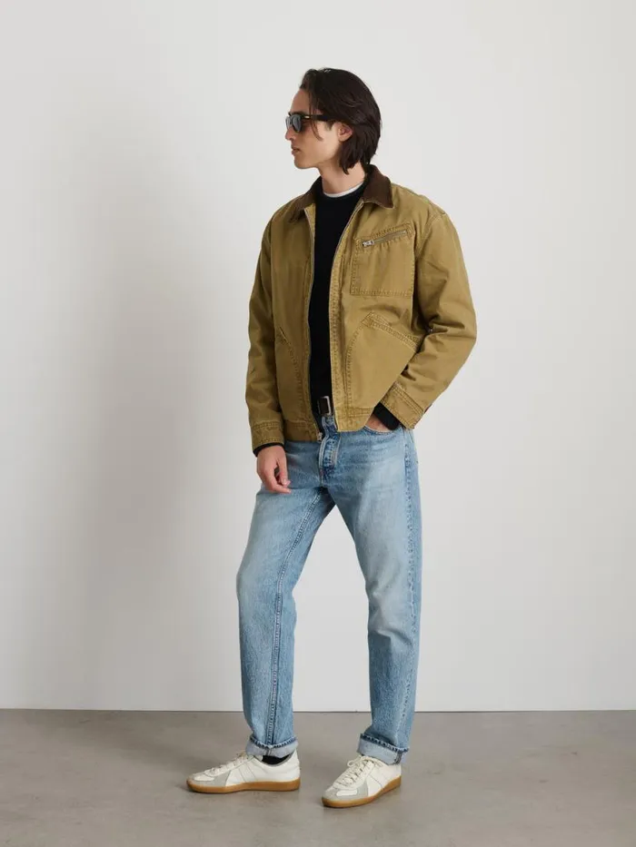 Alex Mill Miller Zip Jacket In Canvas Khaki Men Jackets Coats