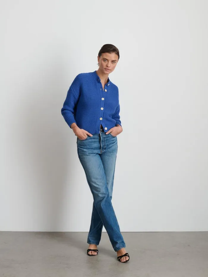 Alex Mill Nico Cardigan In Cotton Cosmic Blue Women Sweaters