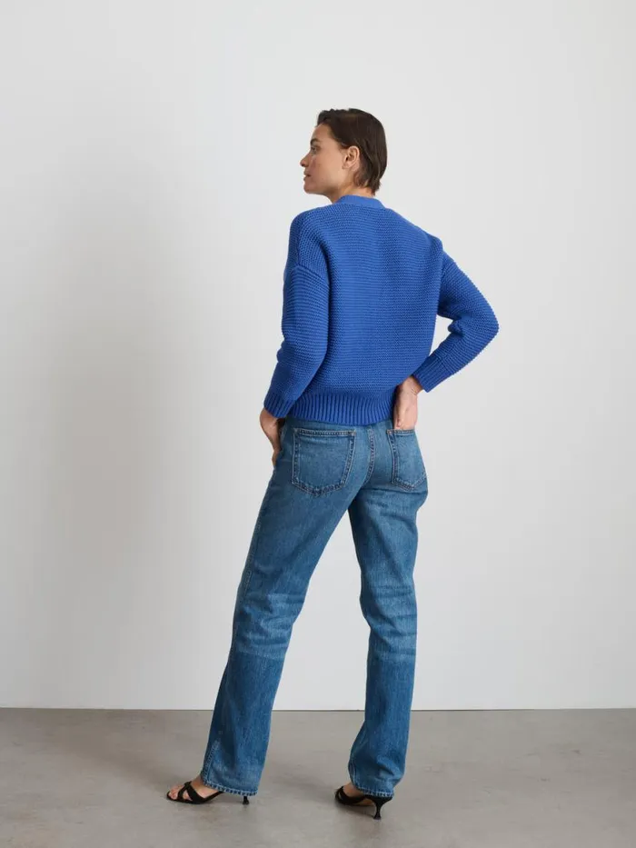 Alex Mill Nico Cardigan In Cotton Cosmic Blue Women Sweaters