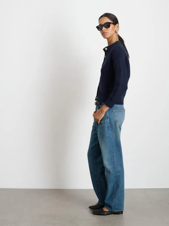 Alex Mill Nico Cardigan In Cotton Dark Navy Women Sweaters
