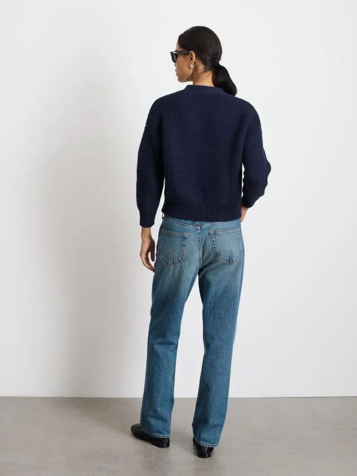 Alex Mill Nico Cardigan In Cotton Dark Navy Women Sweaters