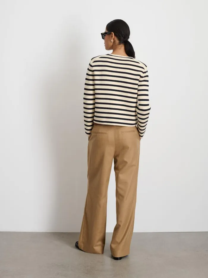Alex Mill Paris Sweater Jacket In Stripe Creamnavy Women Sweaters
