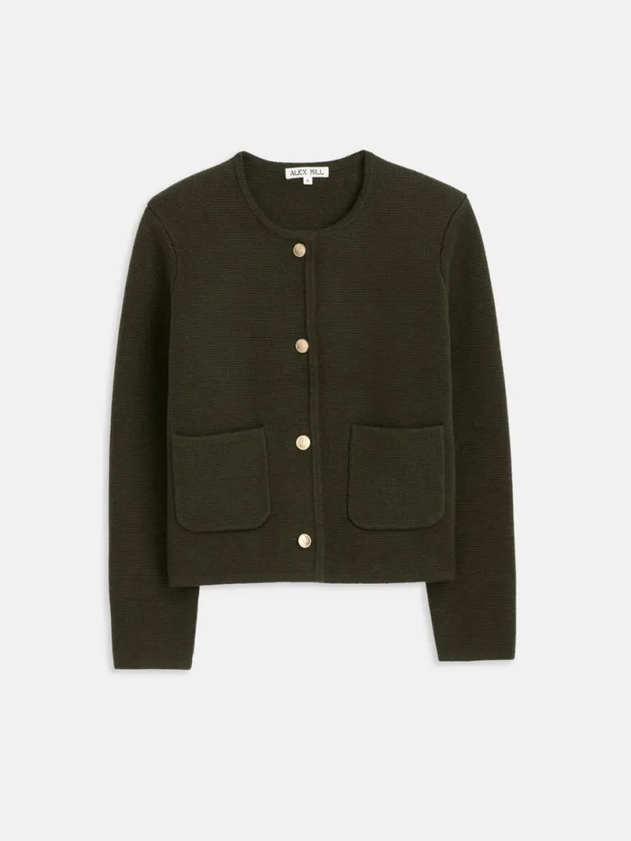 Alex Mill Paris Sweater Jacket Olive Women Sweaters