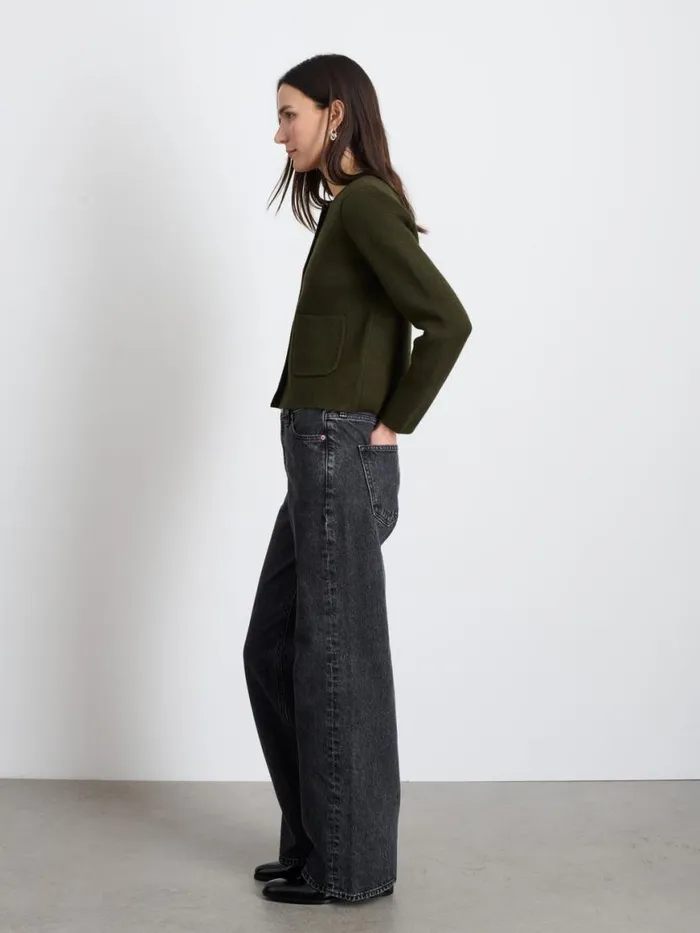 Alex Mill Paris Sweater Jacket Olive Women Sweaters