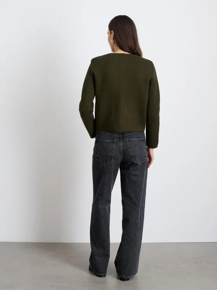 Alex Mill Paris Sweater Jacket Olive Women Sweaters