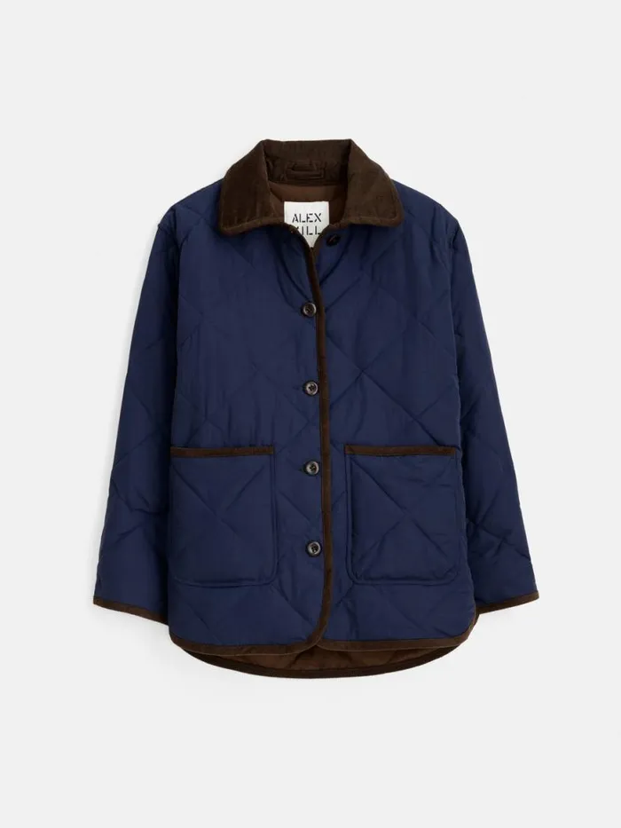 Alex Mill Quinn Quilted Jacket Navy Women Jackets Outerwear