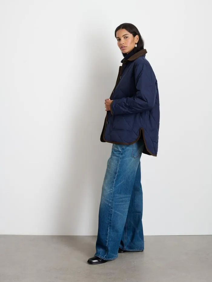 Alex Mill Quinn Quilted Jacket Navy Women Jackets Outerwear