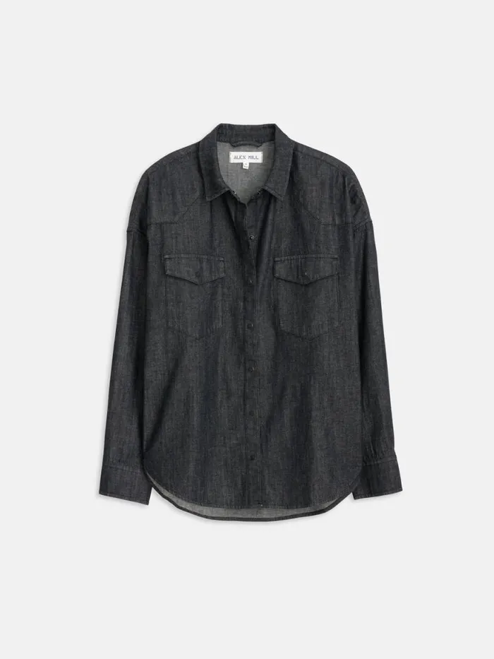 Alex Mill Santa Fe Shirt In Black Denim Black Wash Women Denim
