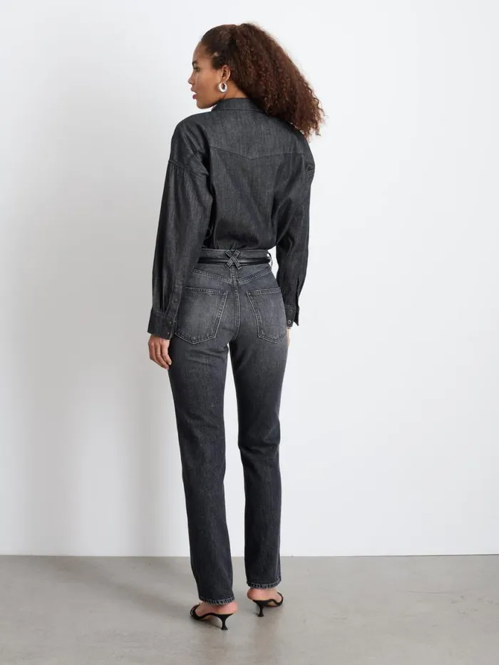 Alex Mill Santa Fe Shirt In Black Denim Black Wash Women Denim