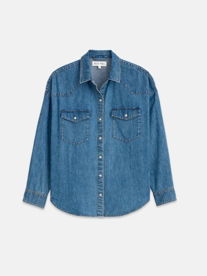 Alex Mill Santa Fe Shirt In Denim Santa Fe Medium Wash Women Shirts Tops