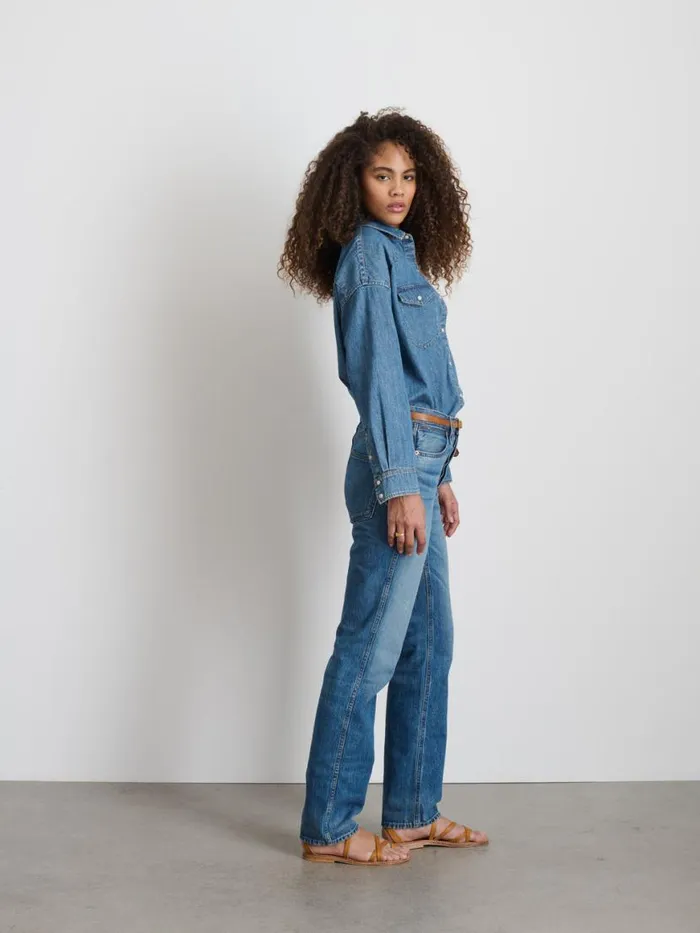 Alex Mill Santa Fe Shirt In Denim Santa Fe Medium Wash Women Shirts Tops