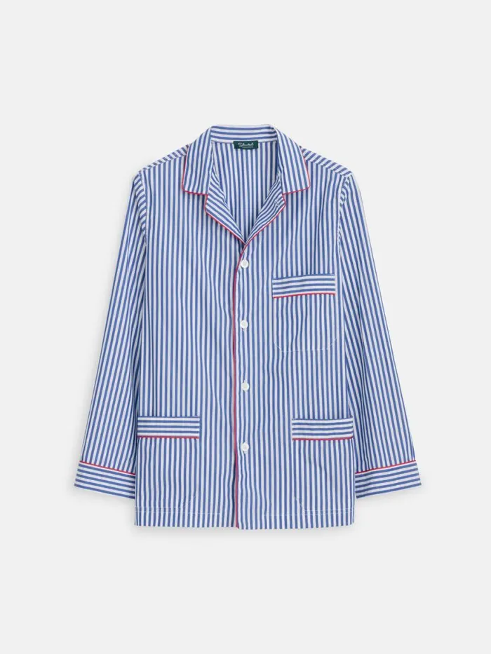 Alex Mill Schostal X Alex Mill Striped Long Sleeve Pajama Set Navy Stripe Women Pajamas Slippers