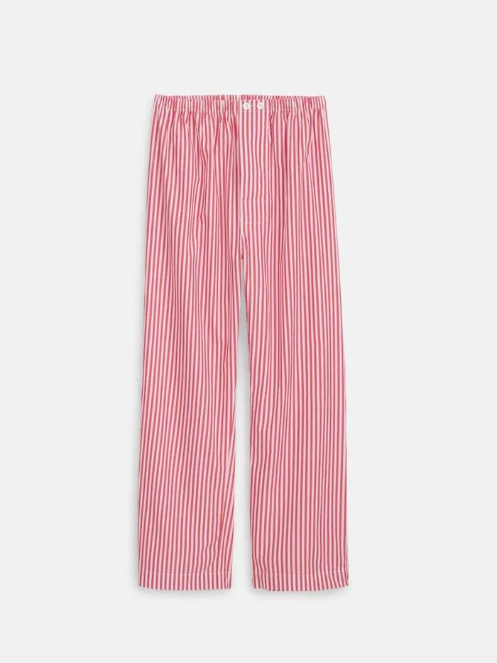 Alex Mill Schostal X Alex Mill Striped Long Sleeve Pajama Set Red Stripe Women Pajamas Slippers