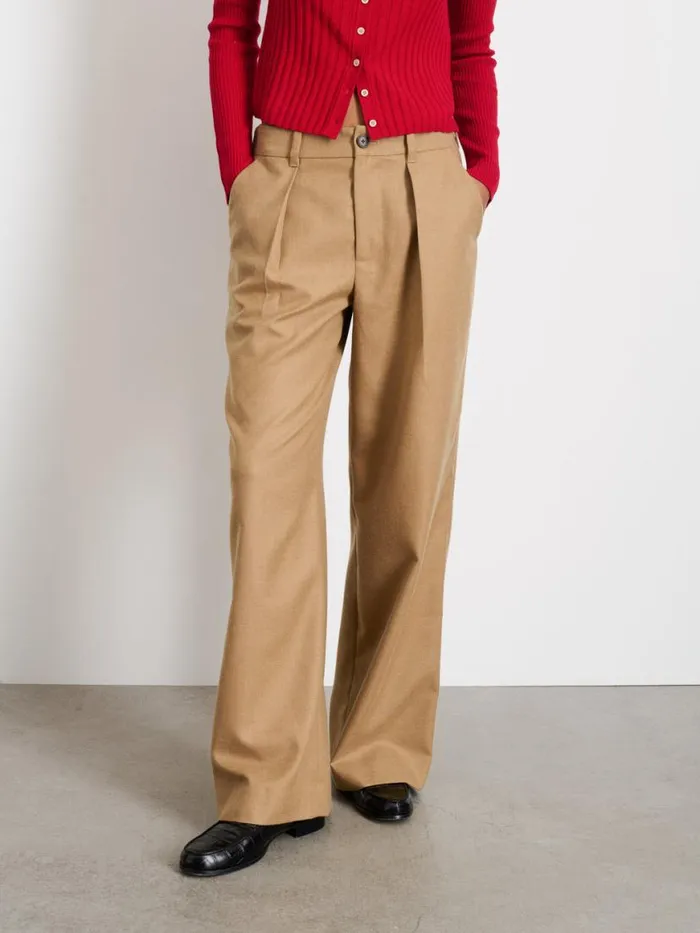 Alex Mill Soho Trouser In Wool Camel Women Pants