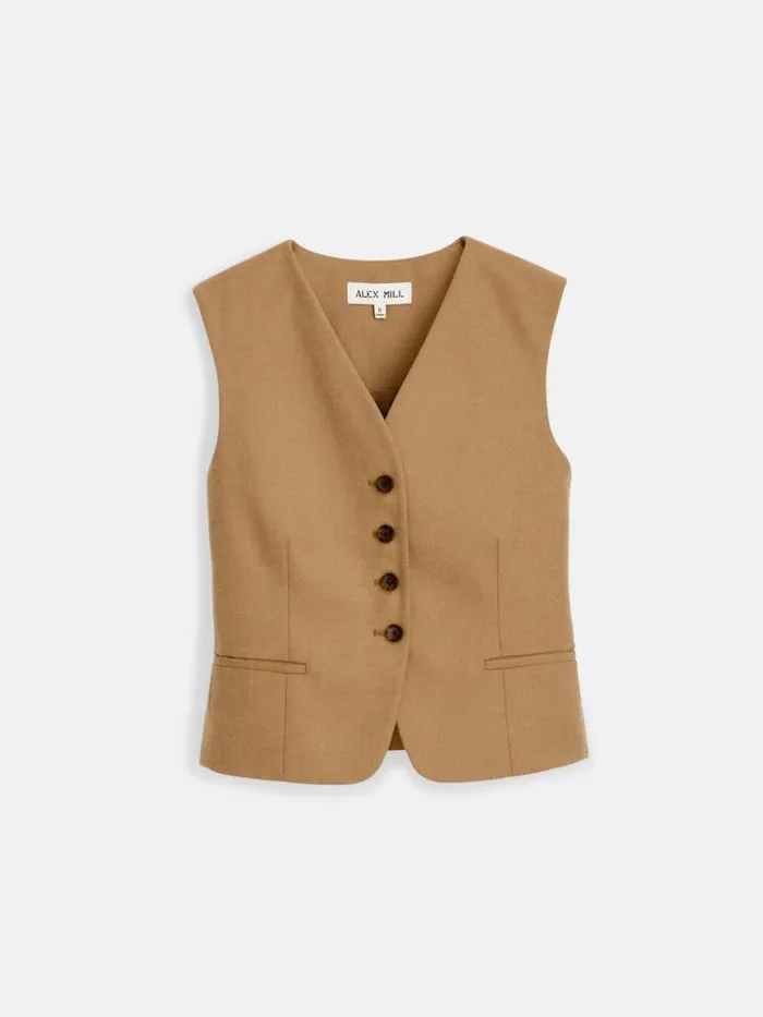 Alex Mill Soho Vest In Wool Camel Women Shirts Tops