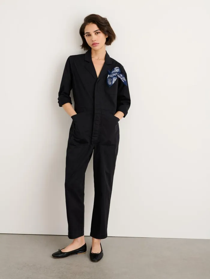 Alex Mill Standard Jumpsuit In Cotton Twill Black Women Jumpsuits