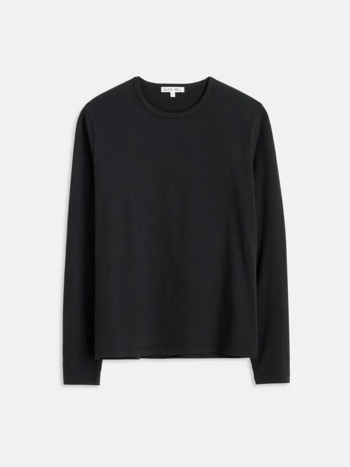 Alex Mill Standard LongSleeve TShirt In Slub Cotton Black Men Tees Polos