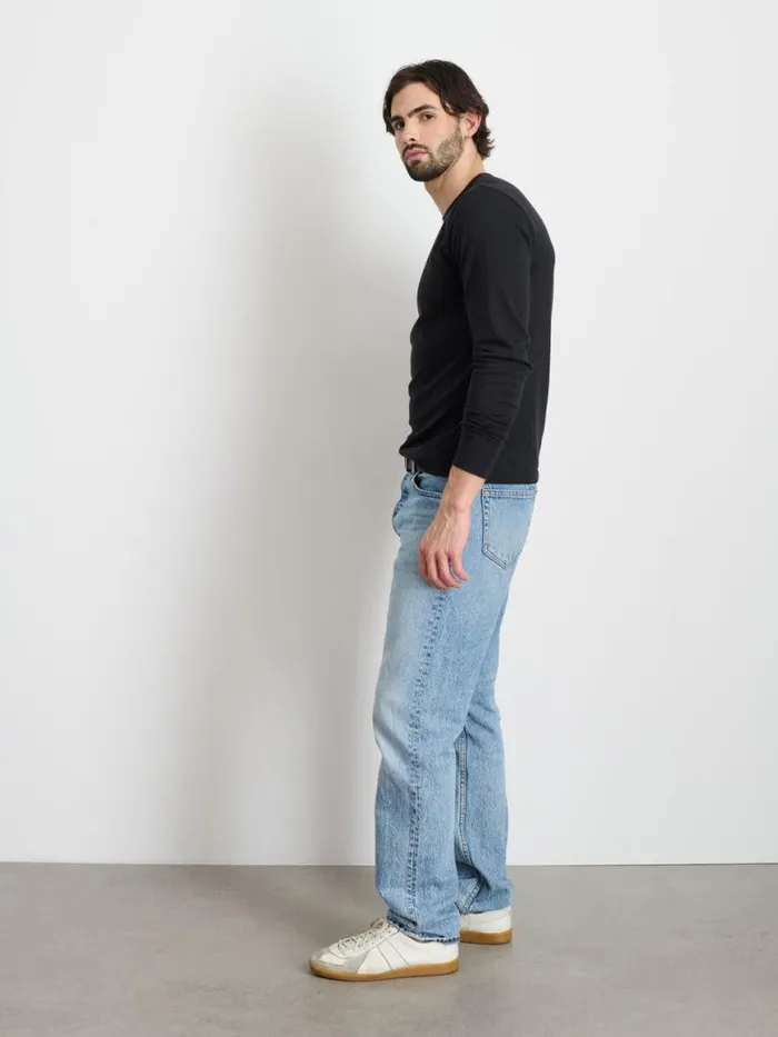 Alex Mill Standard LongSleeve TShirt In Slub Cotton Black Men Tees Polos
