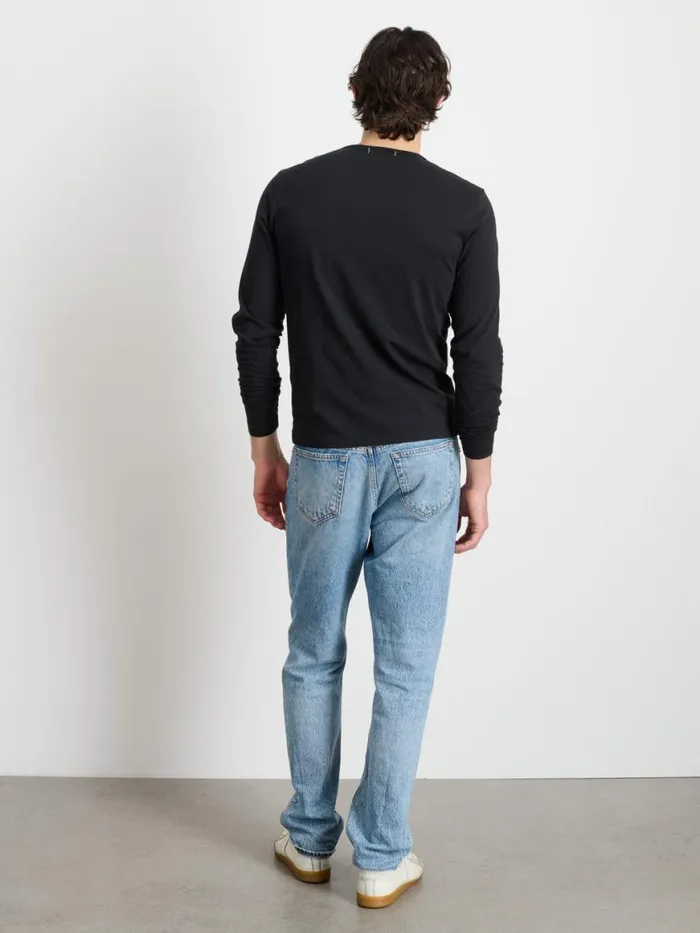 Alex Mill Standard LongSleeve TShirt In Slub Cotton Black Men Tees Polos