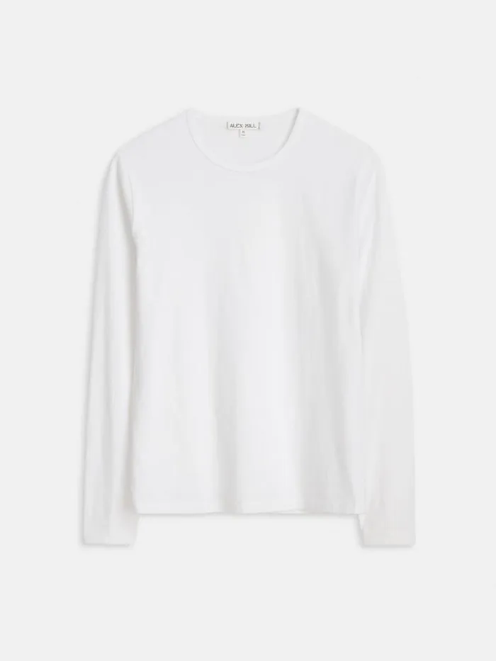 Alex Mill Standard LongSleeve TShirt In Slub Cotton White Men Tees Polos